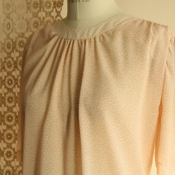 Vintage 1980s Blouse, SK & Company Pink and Cream Top, Grandma Cottage Core - Picture 7 of 10